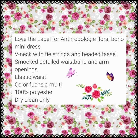 Love D Label Anthropologie Floral Boho Dress NWOT - Picture 4 of 5